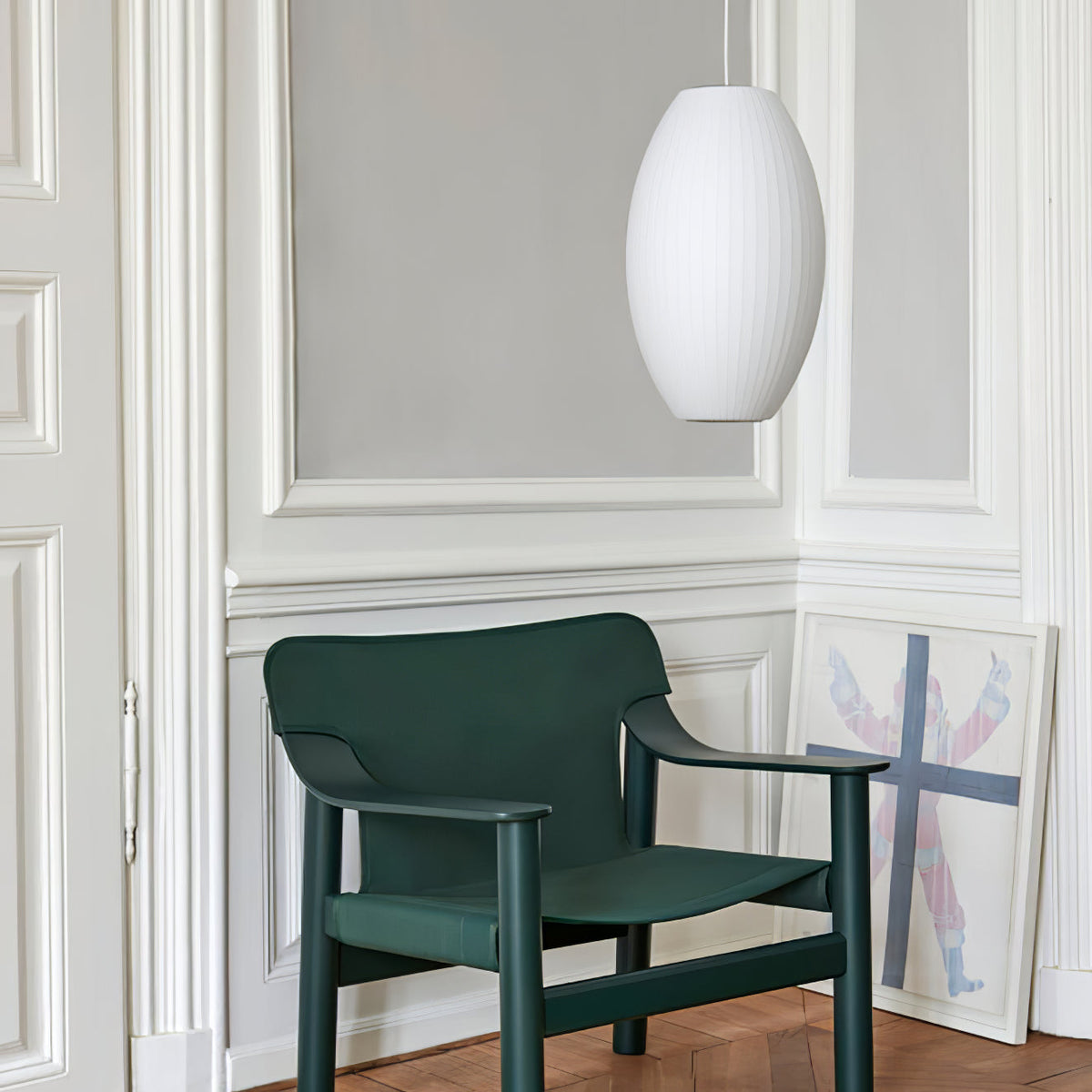 Silk Bubble Pendant Light, Mid Century Bubble Lamp Shade