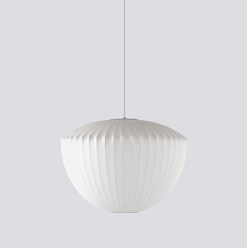Silk Bubble Pendant Light, Mid Century Bubble Lamp Shade