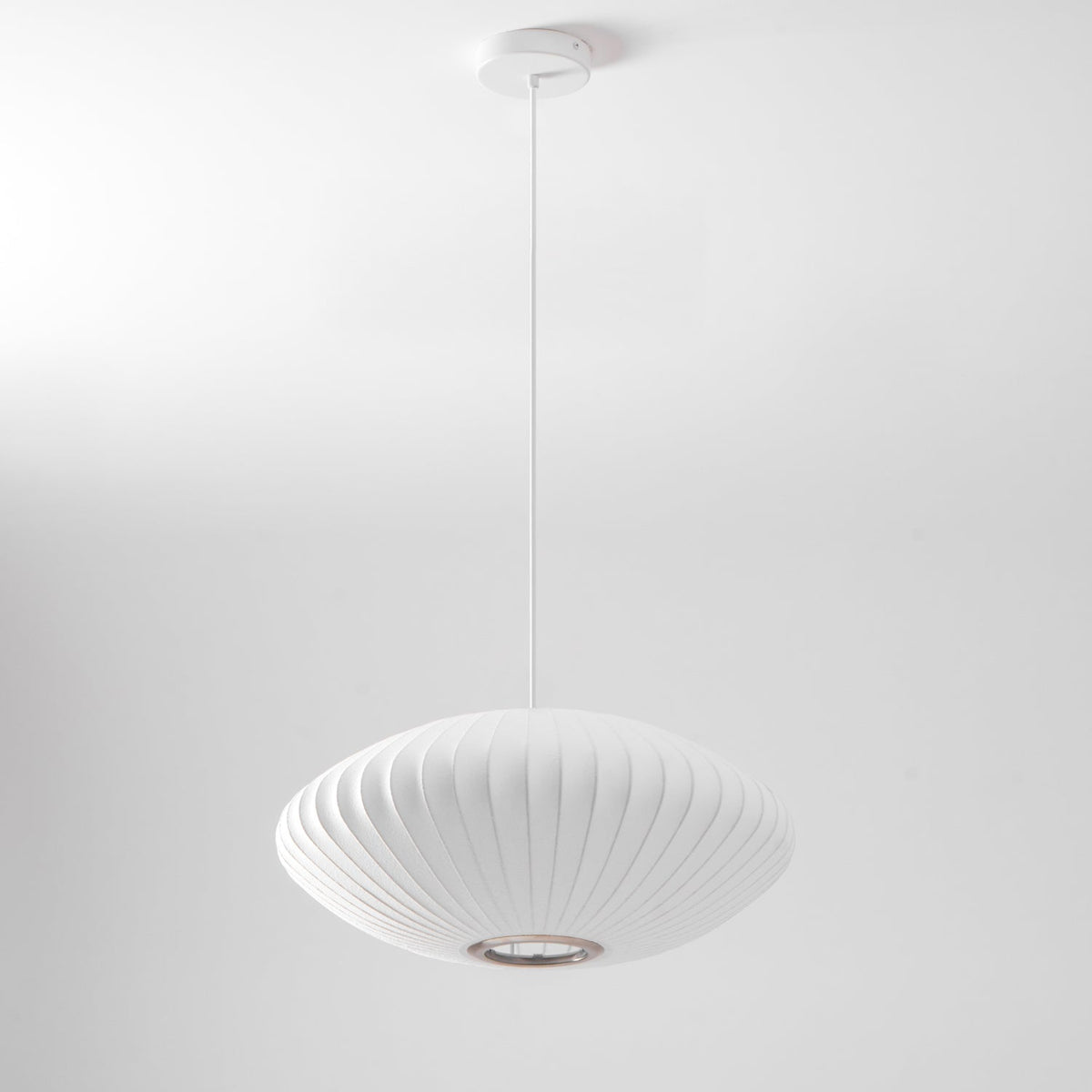 Silk Bubble Pendant Light, Mid Century Bubble Lamp Shade