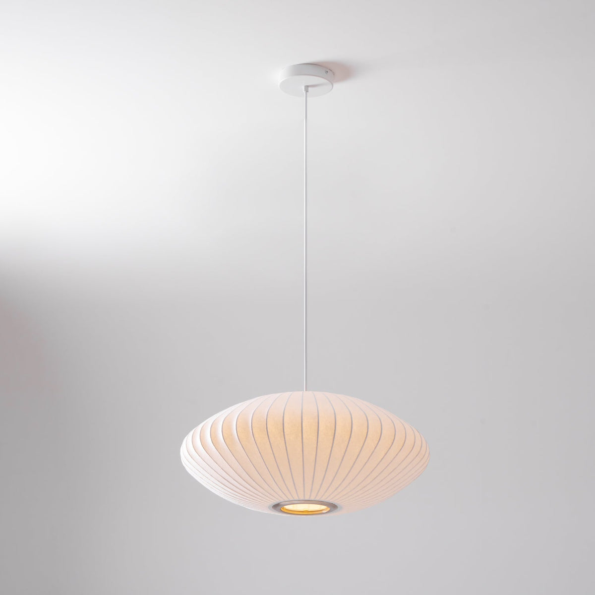 Silk Bubble Pendant Light, Mid Century Bubble Lamp Shade