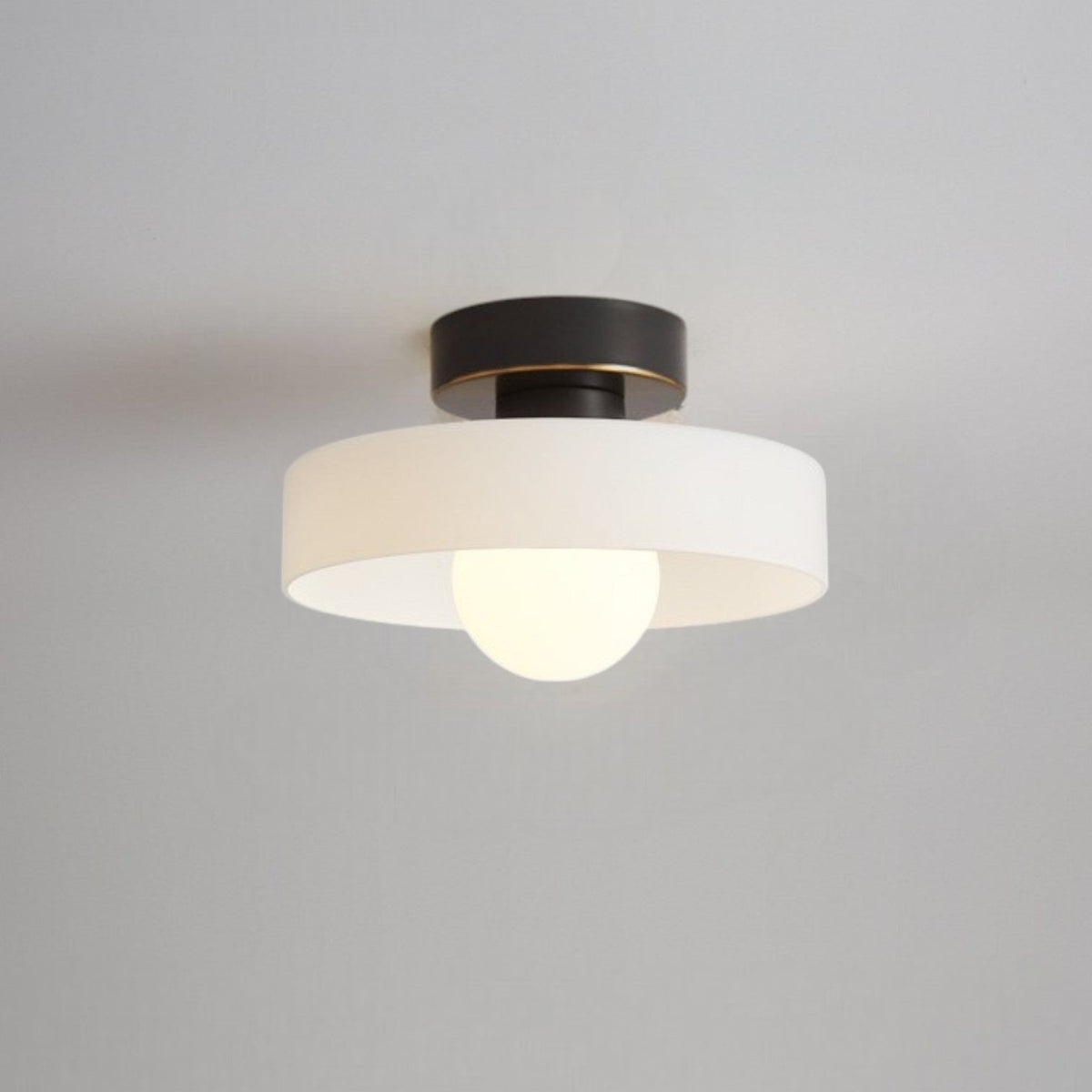 Bauhaus Glass Ceiling Light, slim round Bauhaus flush mount - view 2