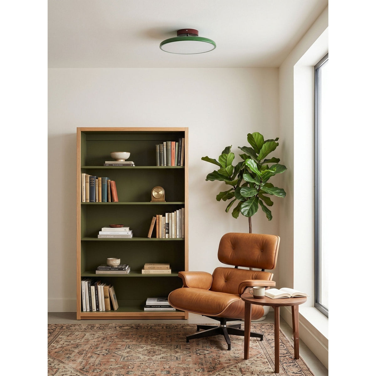 Bauhaus Swivel Arm Ceiling Light, Dimmable LED Disc Lamp