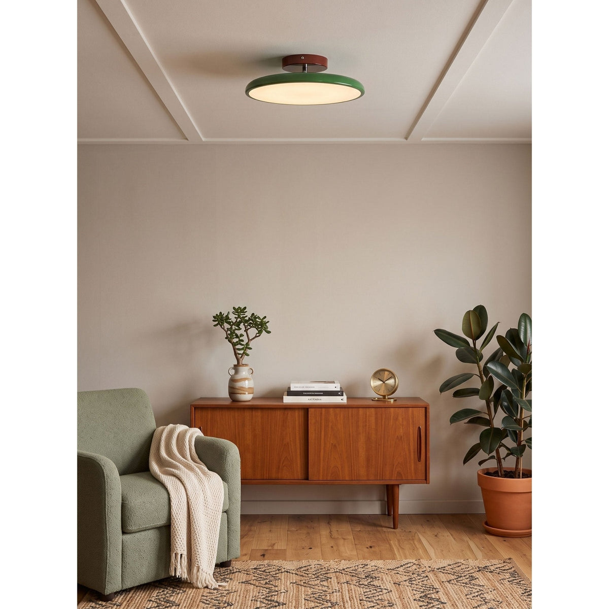 Bauhaus Swivel Arm Ceiling Light, Dimmable LED Disc Lamp