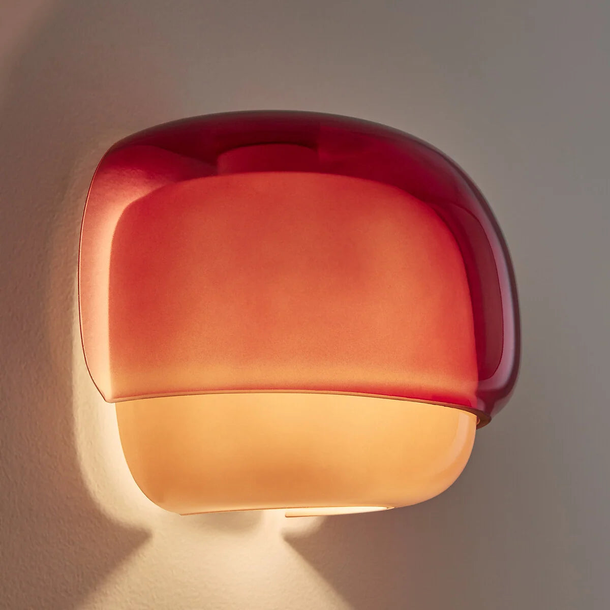 Bauhaus Mushroom Wall Sconce, Double Layer Colored Glass