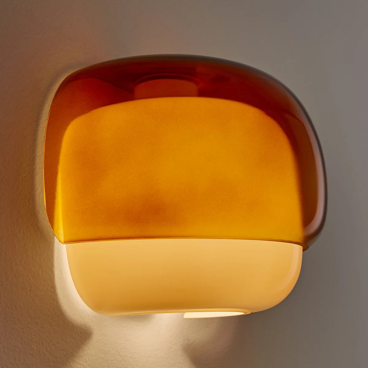 Bauhaus Mushroom Wall Sconce, Double Layer Colored Glass