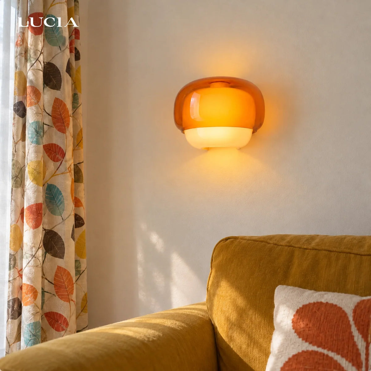 Bauhaus Mushroom Wall Sconce, Double Layer Colored Glass