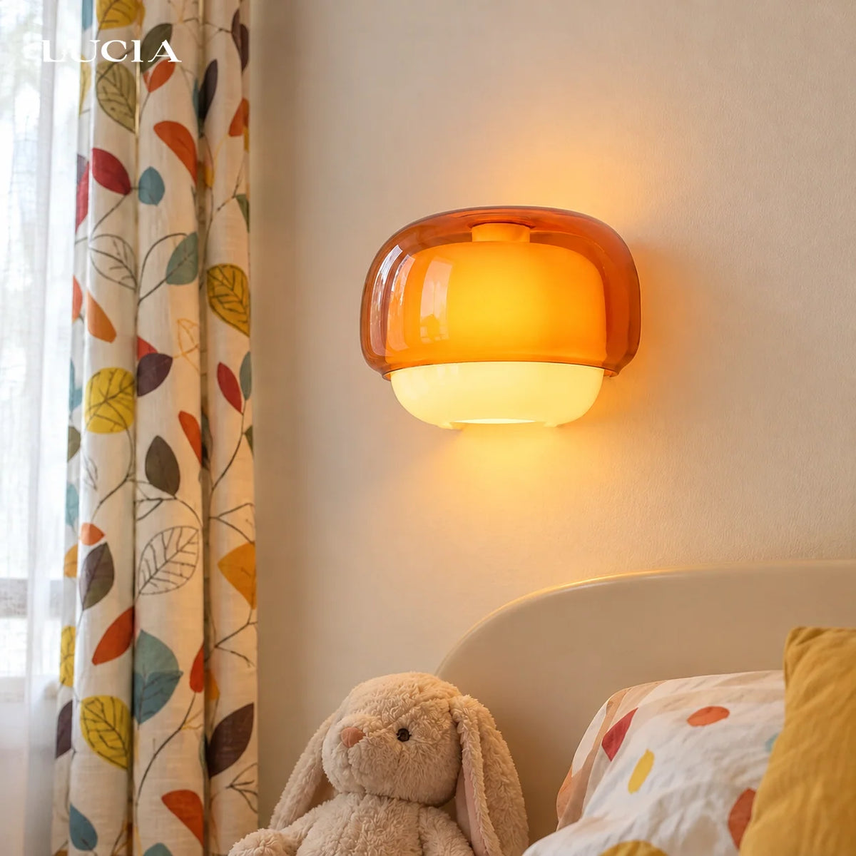 Bauhaus Mushroom Wall Sconce, Double Layer Colored Glass
