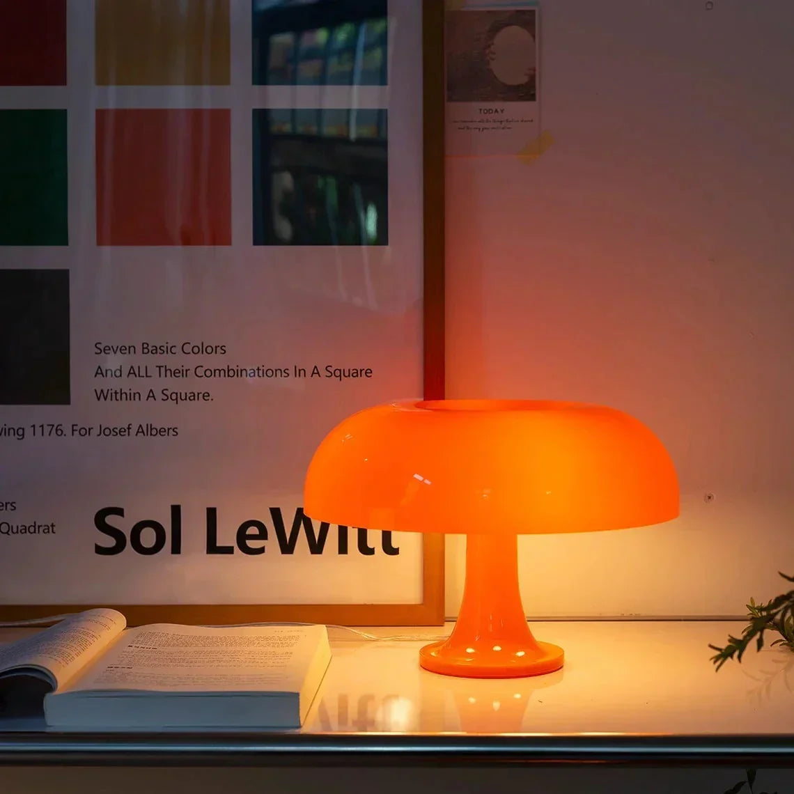 Bauhaus Mushroom Table Lamp, Scandinavian Dome Bedside Lamp