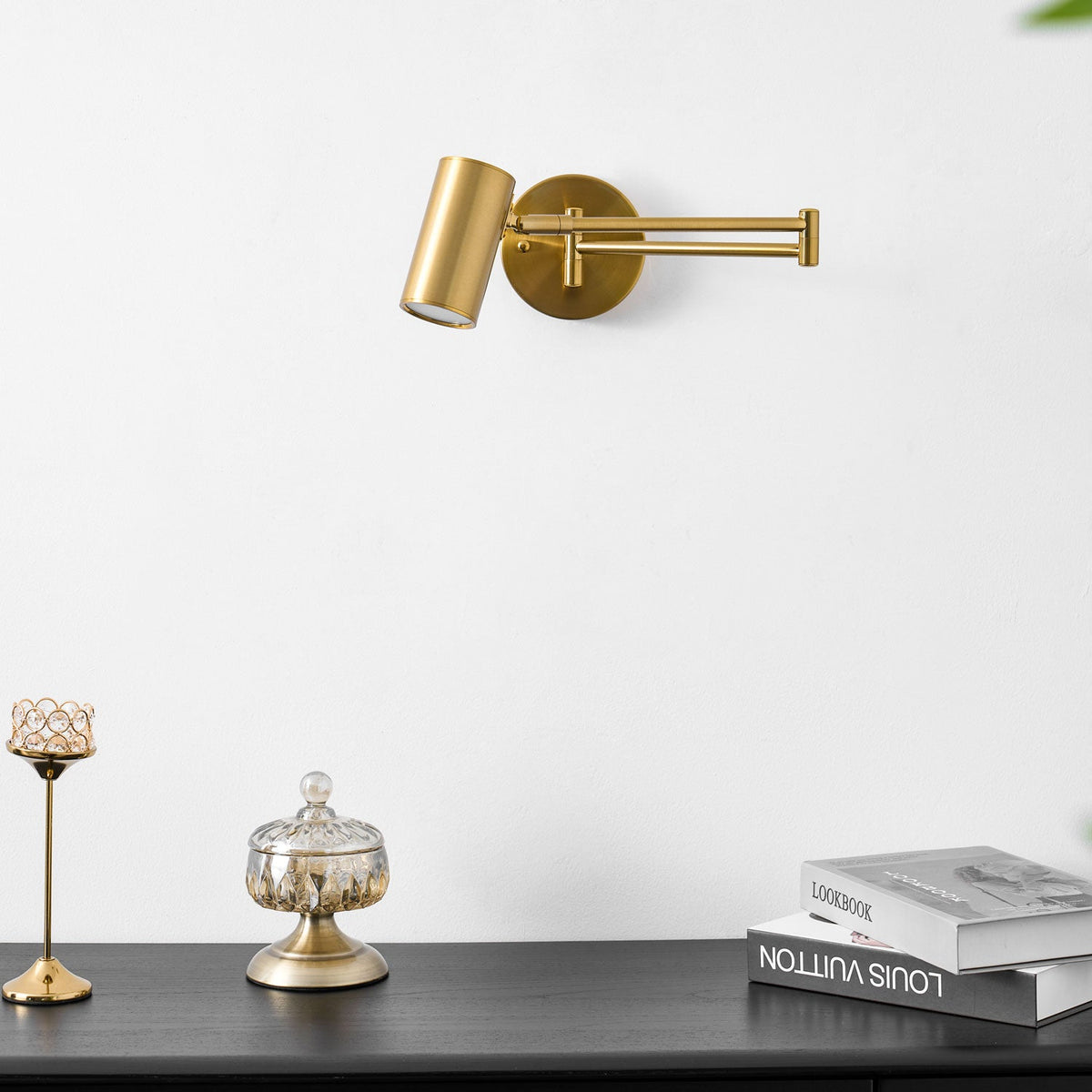 Swing Arm Wall Sconce, Adjustable LED Bedside Reading Light