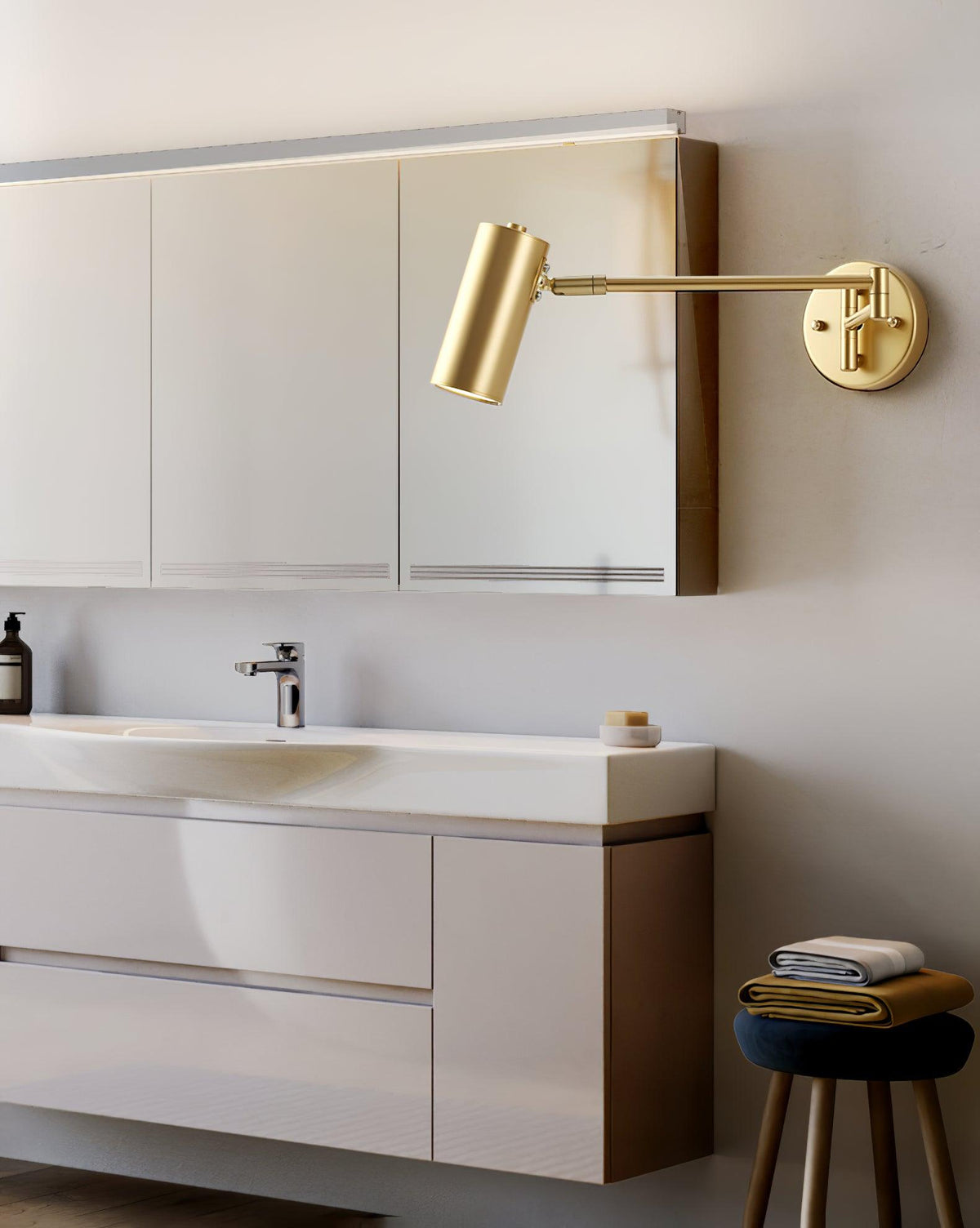 Swing Arm Wall Sconce, Adjustable LED Bedside Reading Light