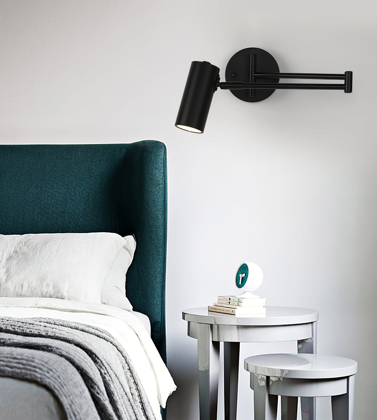 Swing Arm Wall Sconce, Adjustable LED Bedside Reading Light