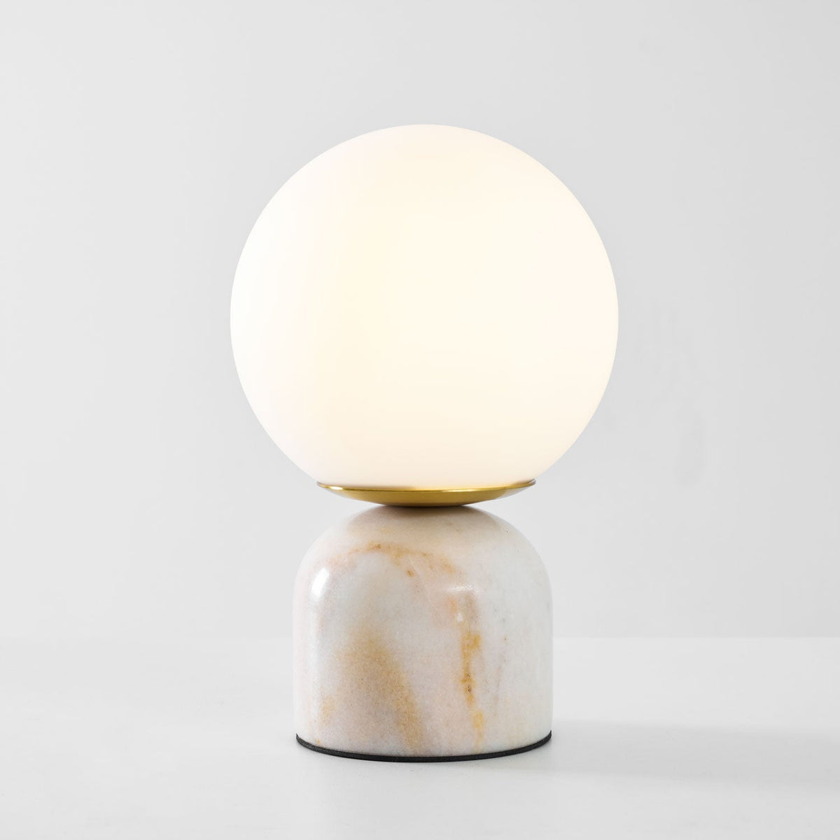 Marble Table Lamp, White Glass Globe Bedside Lamp