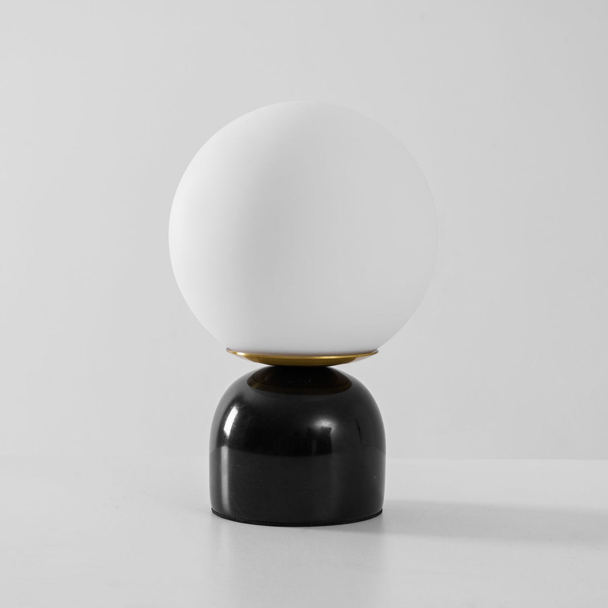 Marble Table Lamp, White Glass Globe Bedside Lamp