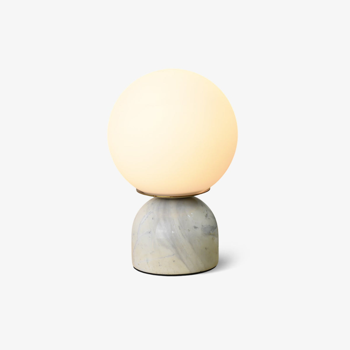 Marble Table Lamp, White Glass Globe Bedside Lamp