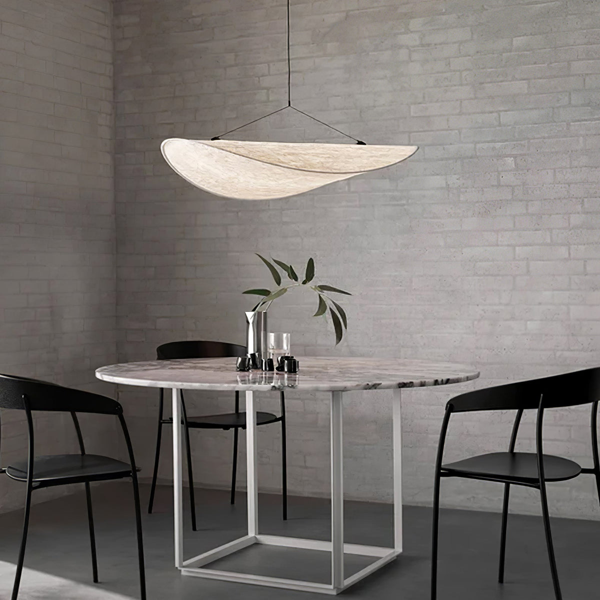 Disc Pendant Light, Floating Synthetic Paper Dining Lamp