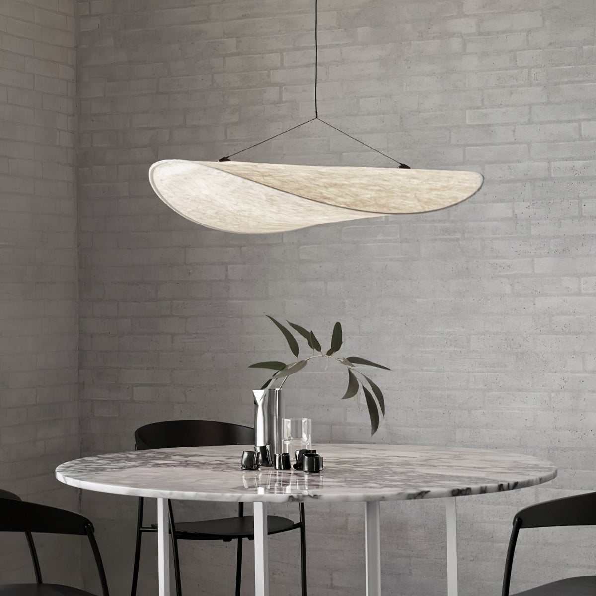 Disc Pendant Light, Floating Synthetic Paper Dining Lamp