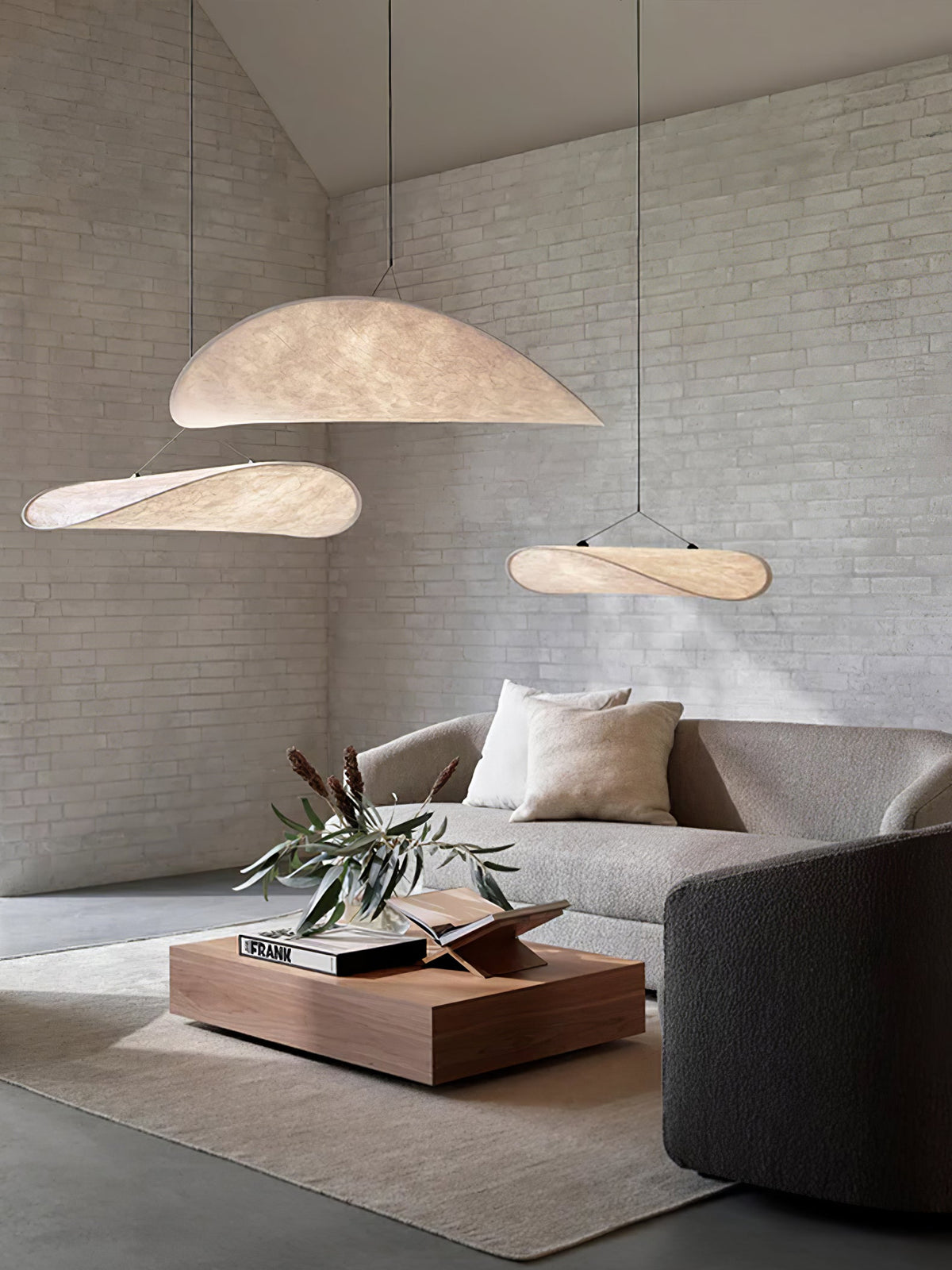 Disc Pendant Light, Floating Synthetic Paper Dining Lamp