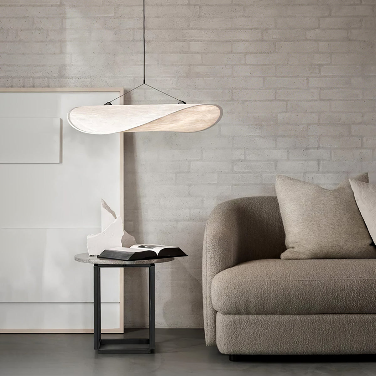Disc Pendant Light, Floating Synthetic Paper Dining Lamp