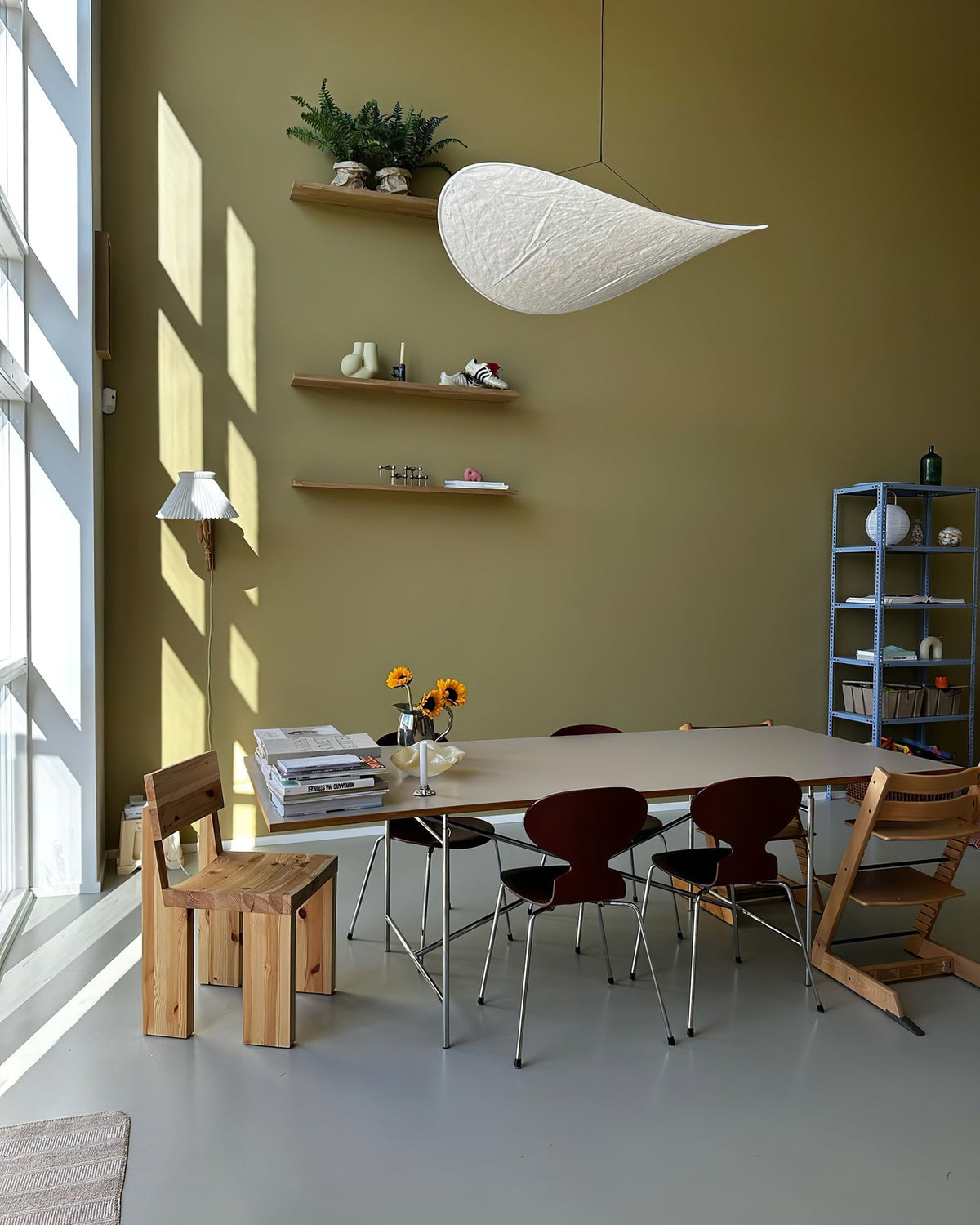 Disc Pendant Light, Floating Synthetic Paper Dining Lamp