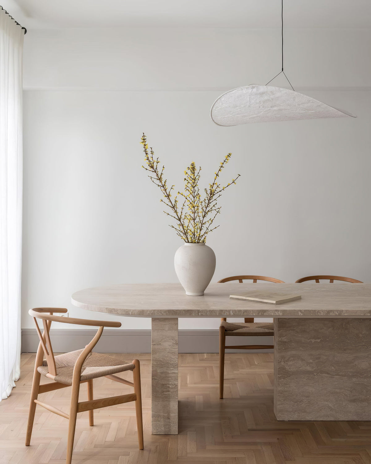 Disc Pendant Light, Floating Synthetic Paper Dining Lamp
