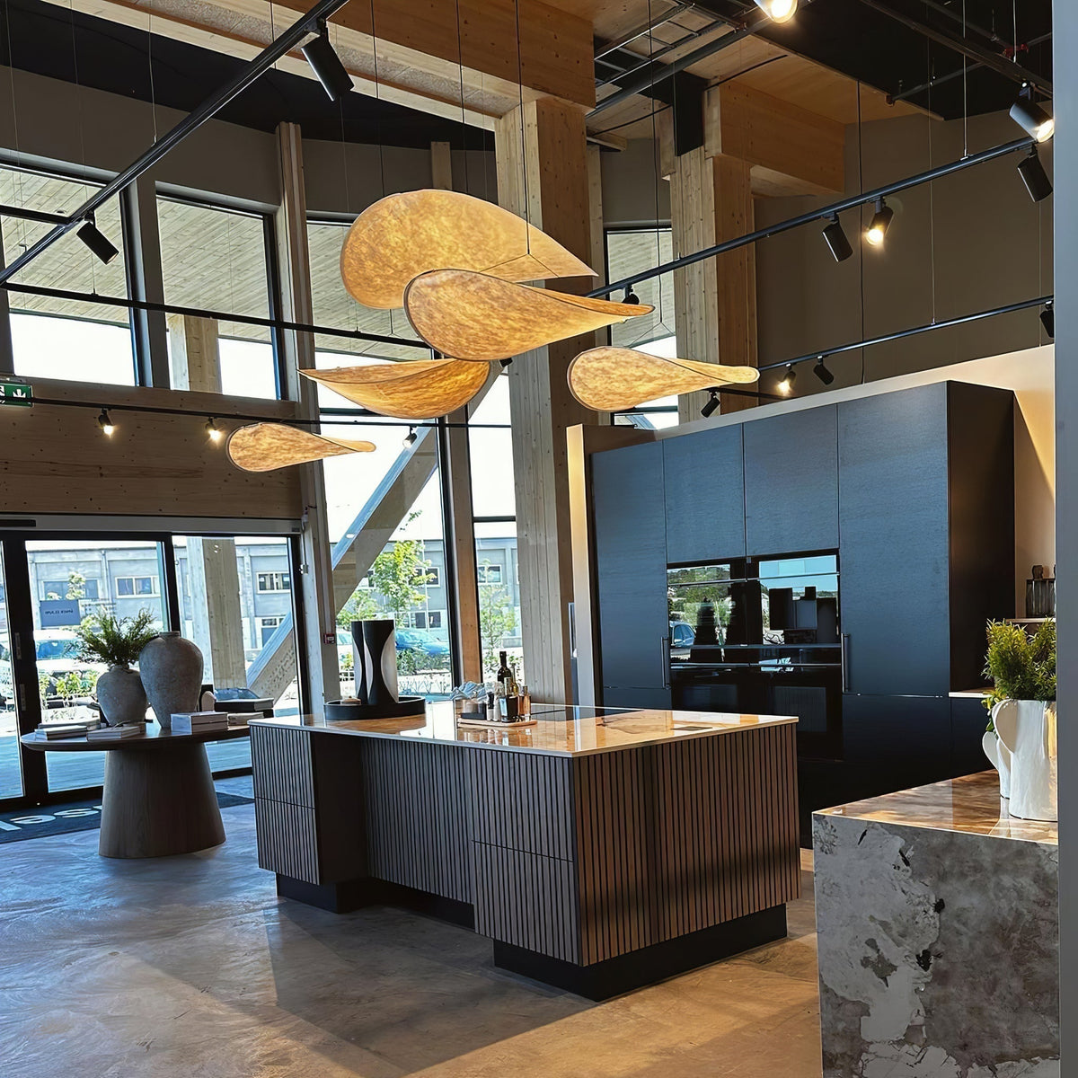 Disc Pendant Light, Floating Synthetic Paper Dining Lamp