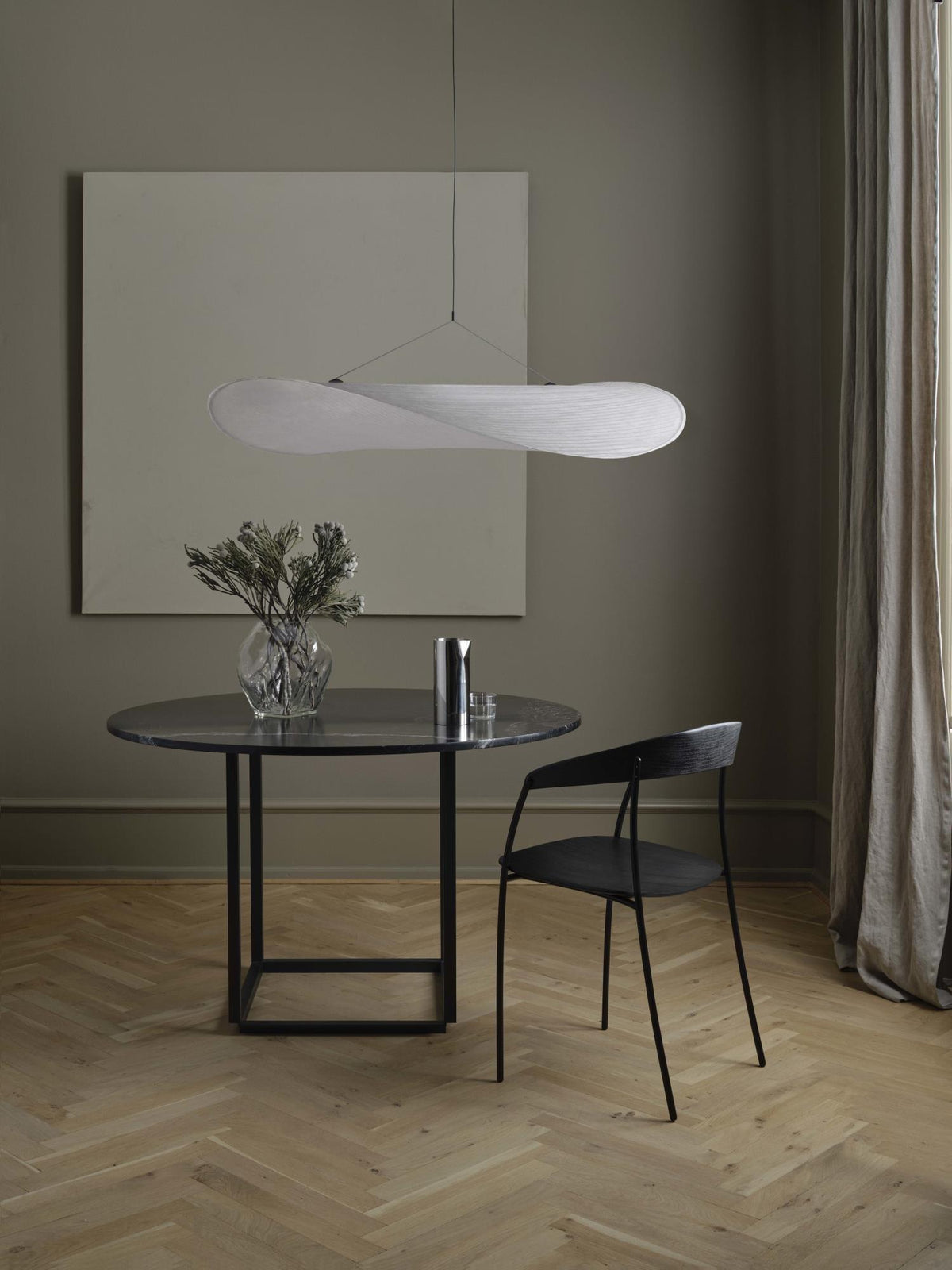 Disc Pendant Light, Floating Synthetic Paper Dining Lamp