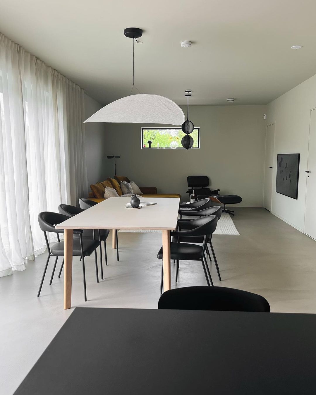 Disc Pendant Light, Floating Synthetic Paper Dining Lamp