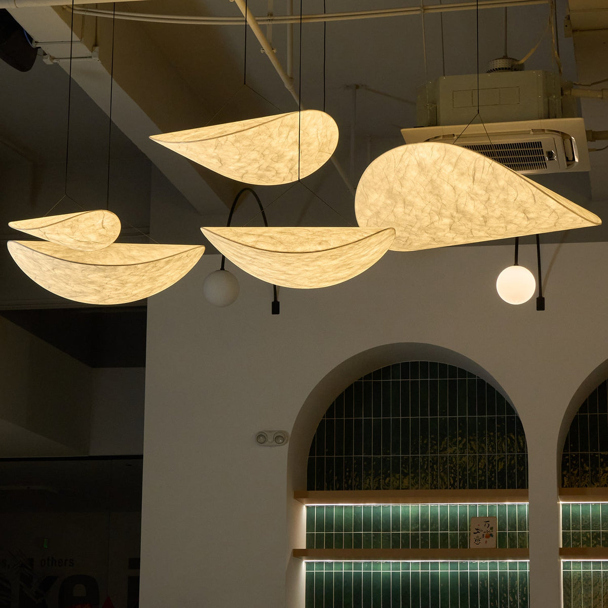 Silk Cloud Pendant Light, Large Fabric Chandelier, Dimmable