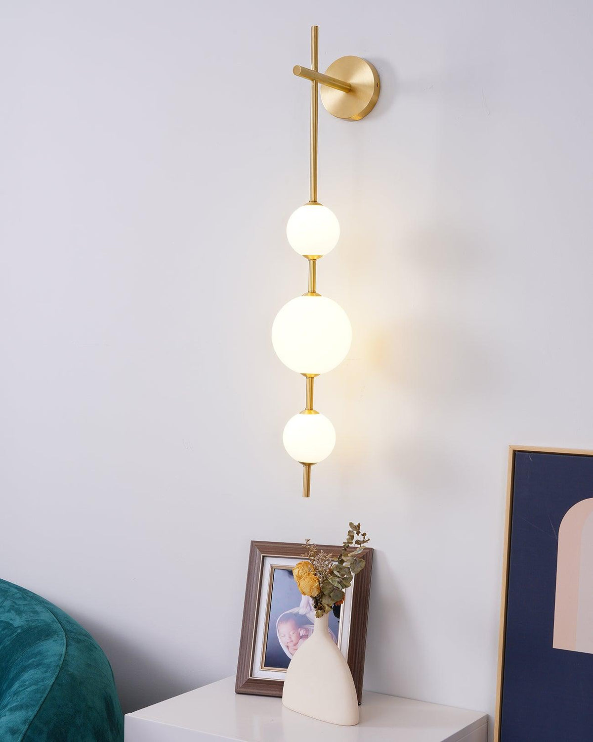 Stacked Globe Wall Sconce, Vertical LED Bathroom Wall Light