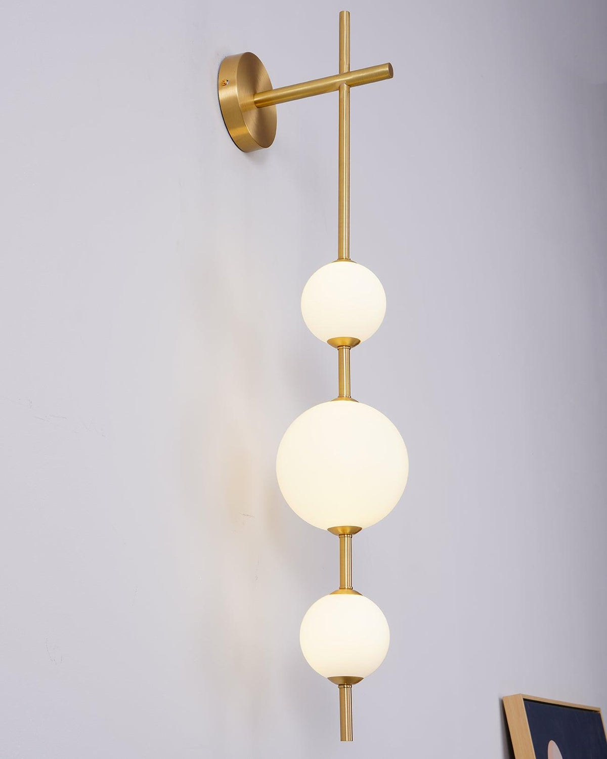 Stacked Globe Wall Sconce, Vertical LED Bathroom Wall Light