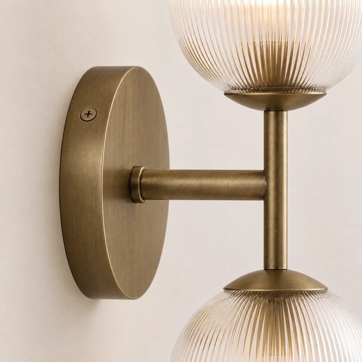 Ribbed Glass Wall Sconce, 1 to 3 Light Bathroom Wall Lamp
