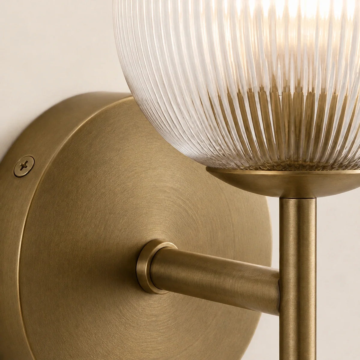 Ribbed Glass Wall Sconce, 1 to 3 Light Bathroom Wall Lamp