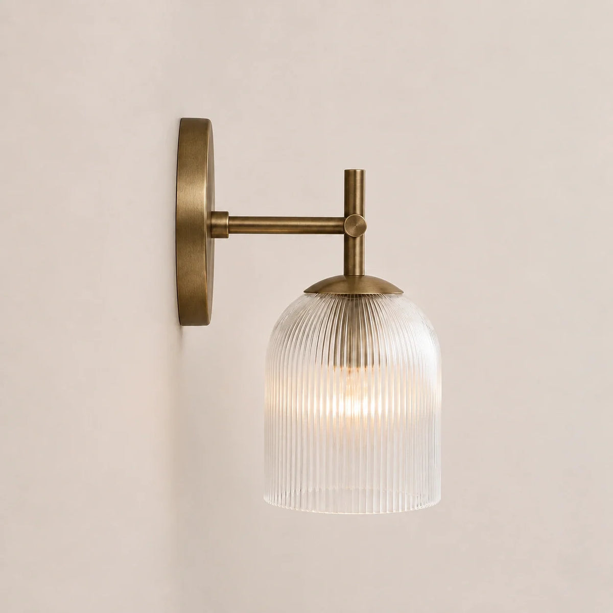 Ribbed Glass Wall Sconce, 1 to 3 Light Bathroom Wall Lamp