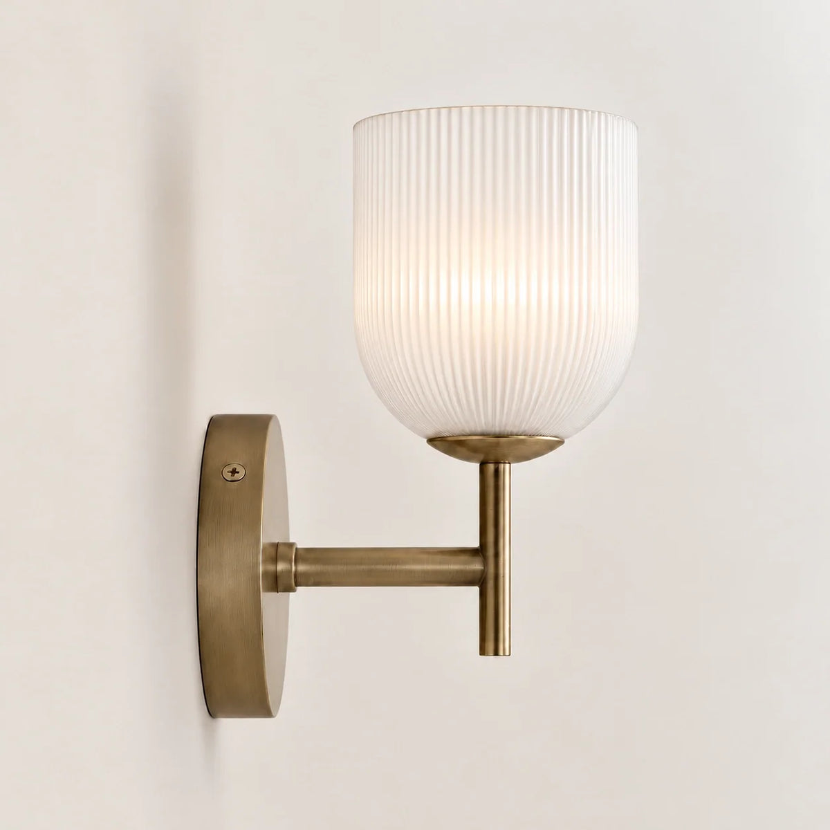 Ribbed Glass Wall Sconce, 1 to 3 Light Bathroom Wall Lamp