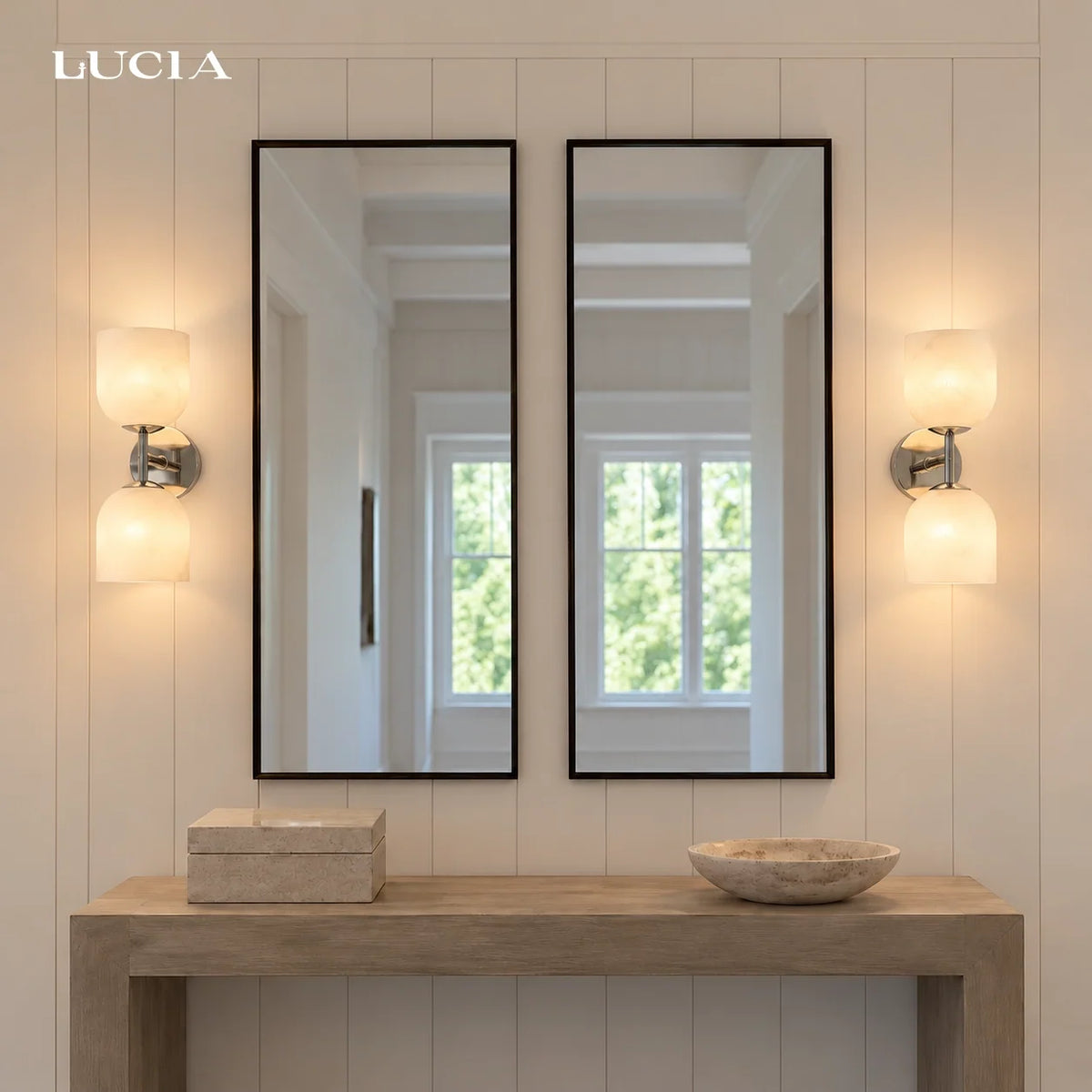 Ribbed Glass Wall Sconce, 1 to 3 Light Bathroom Wall Lamp