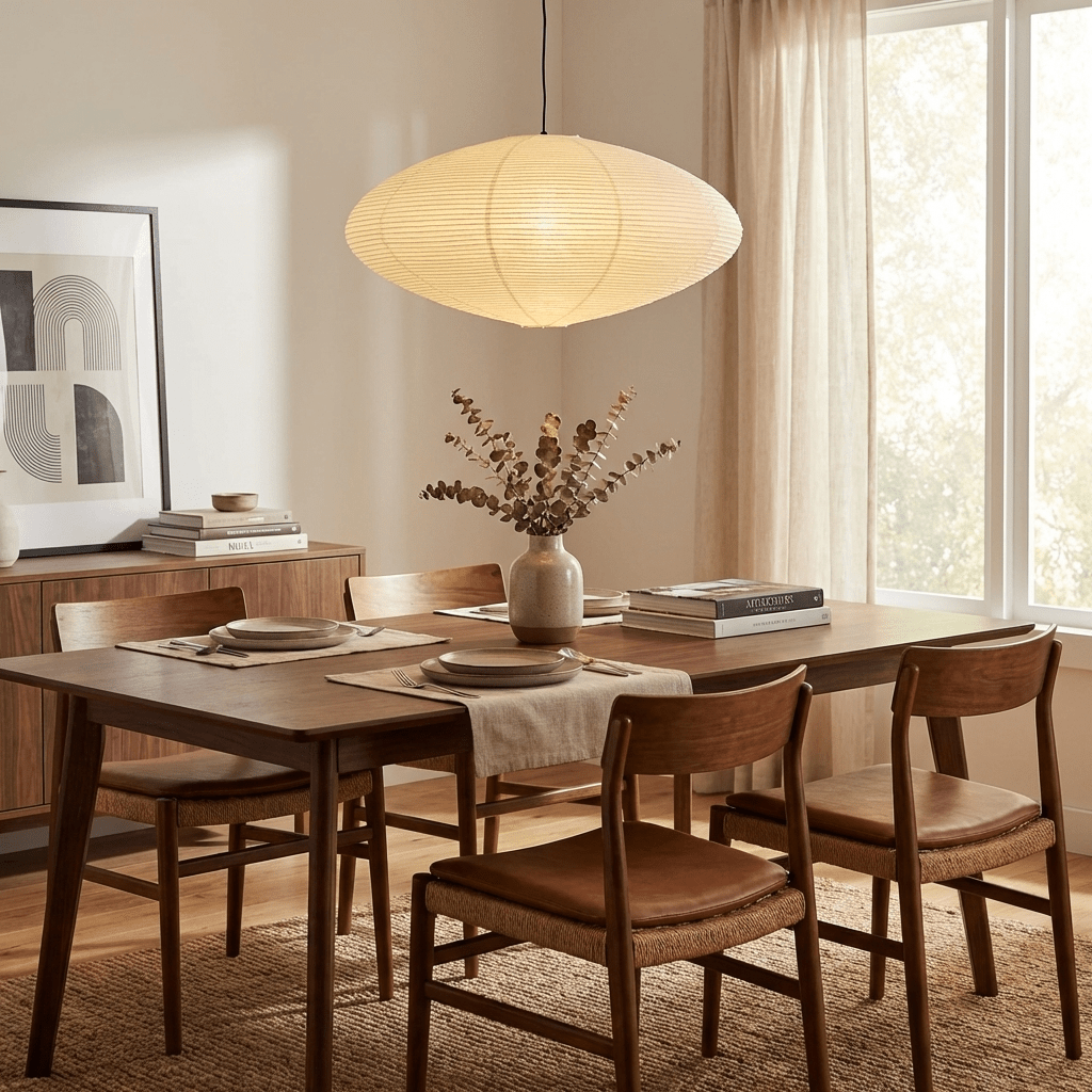 Washi Paper Lantern Pendant Light, Japandi Ceiling Lamp