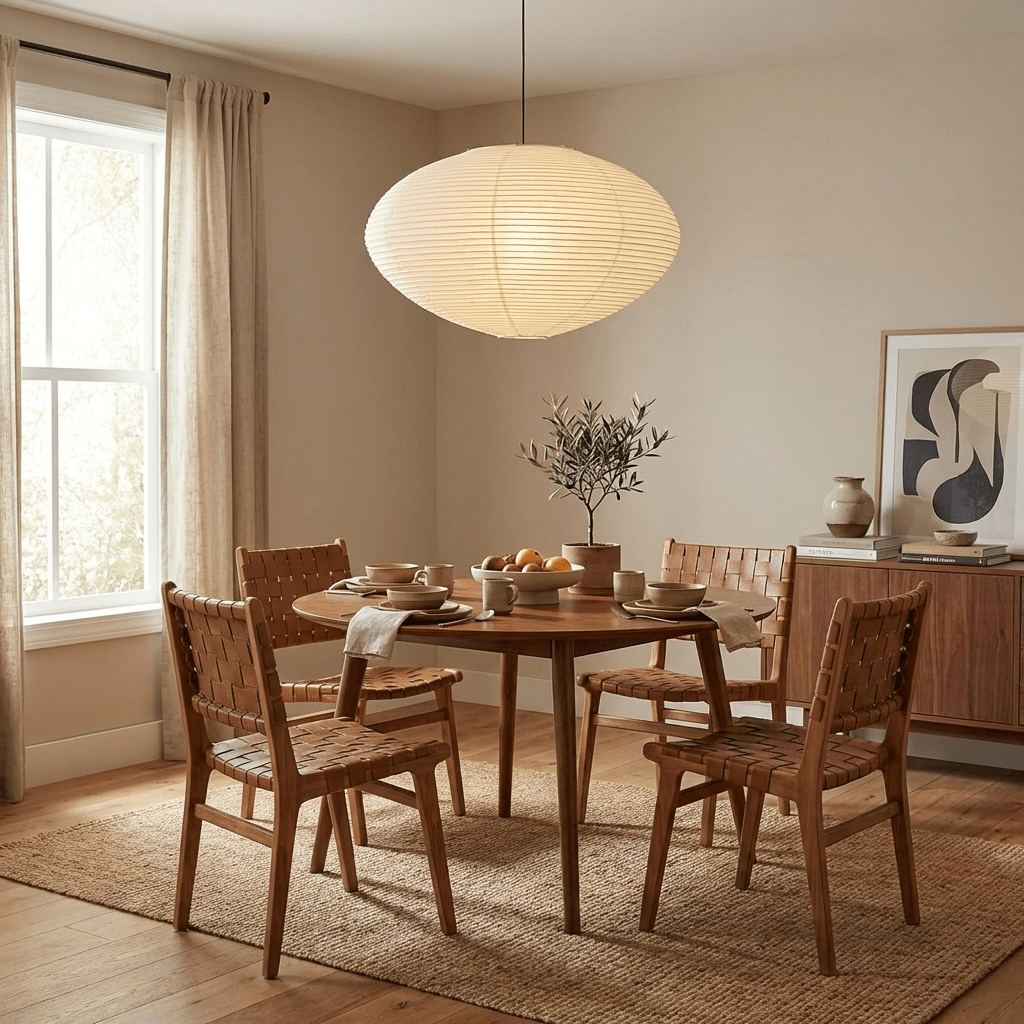 Washi Paper Lantern Pendant Light, Japandi Ceiling Lamp