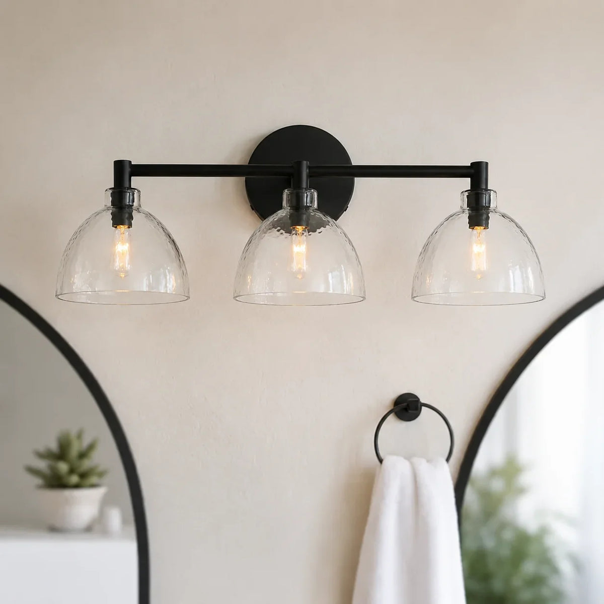 Glass Vanity Light, Hand-Blown Glass Wall Sconce, 1-3 Light