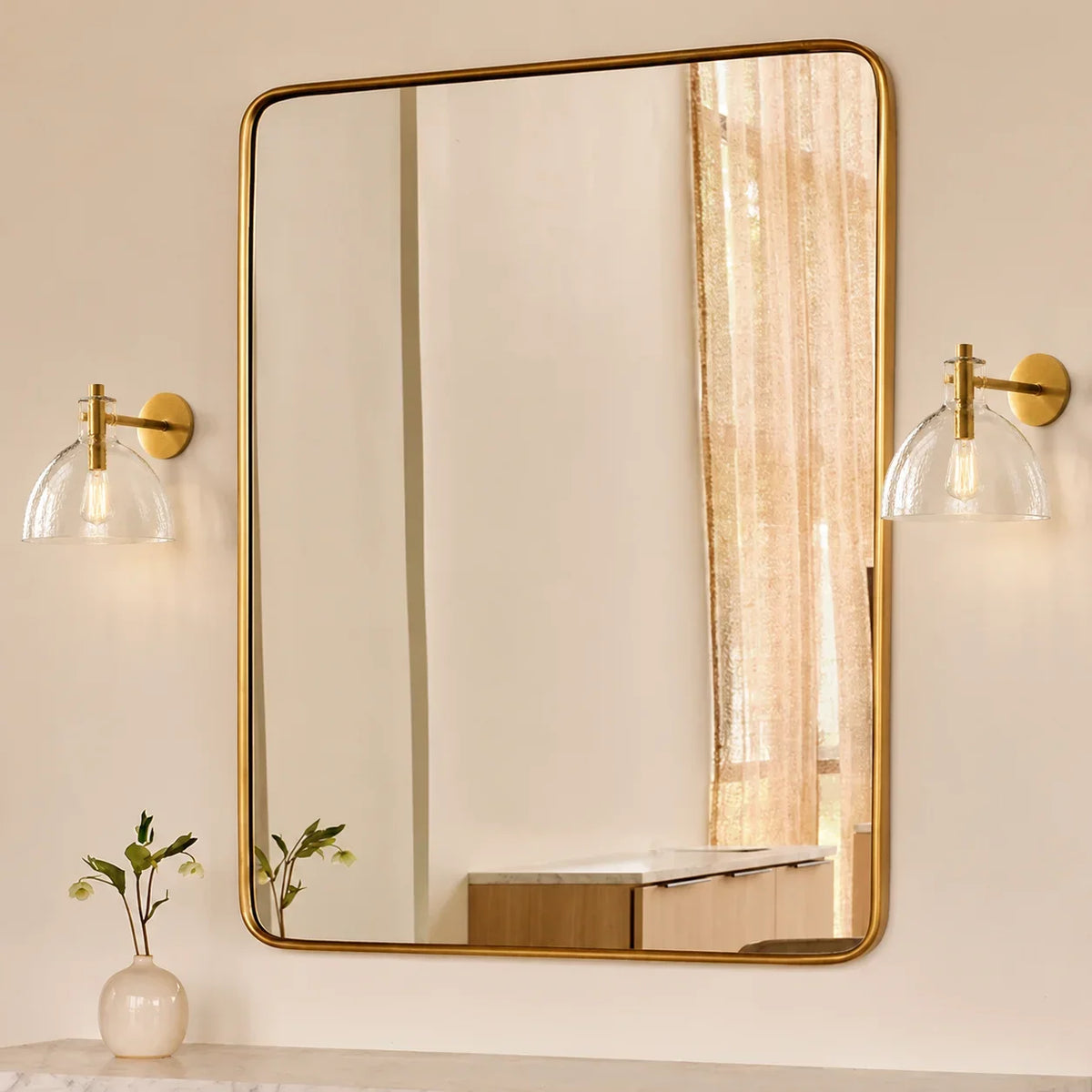 Glass Vanity Light, Hand-Blown Glass Wall Sconce, 1-3 Light