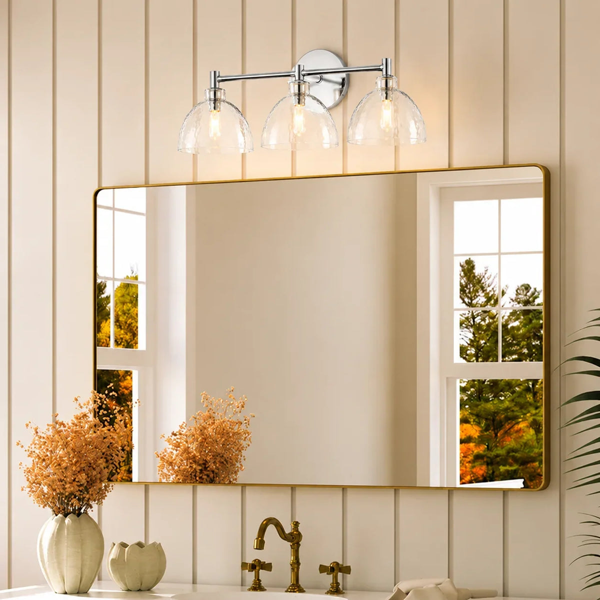 Glass Vanity Light, Hand-Blown Glass Wall Sconce, 1-3 Light