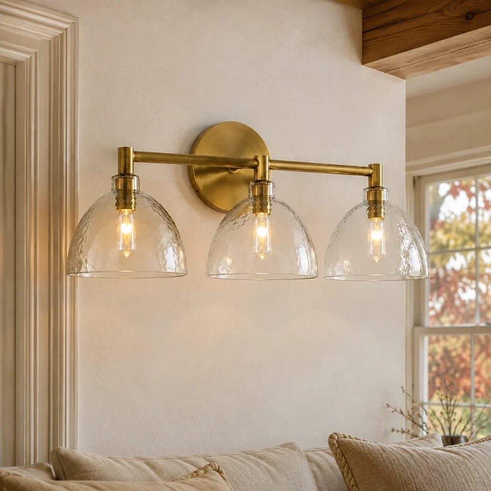 Glass Vanity Light, Hand-Blown Glass Wall Sconce, 1-3 Light