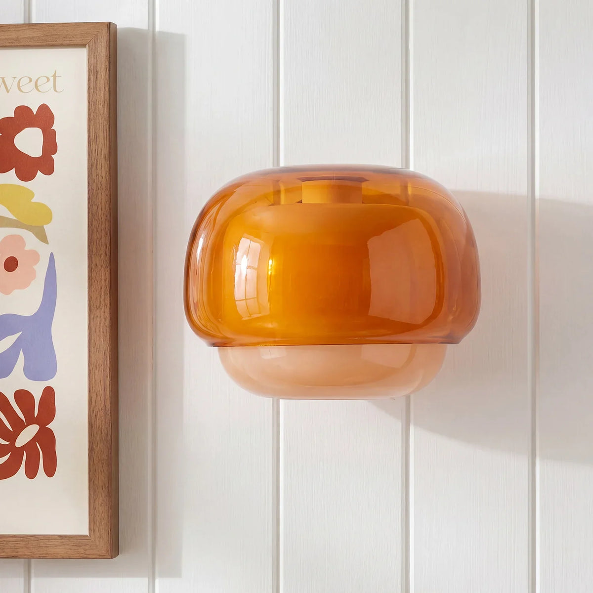 Bauhaus Mushroom Wall Sconce, Double Layer Colored Glass