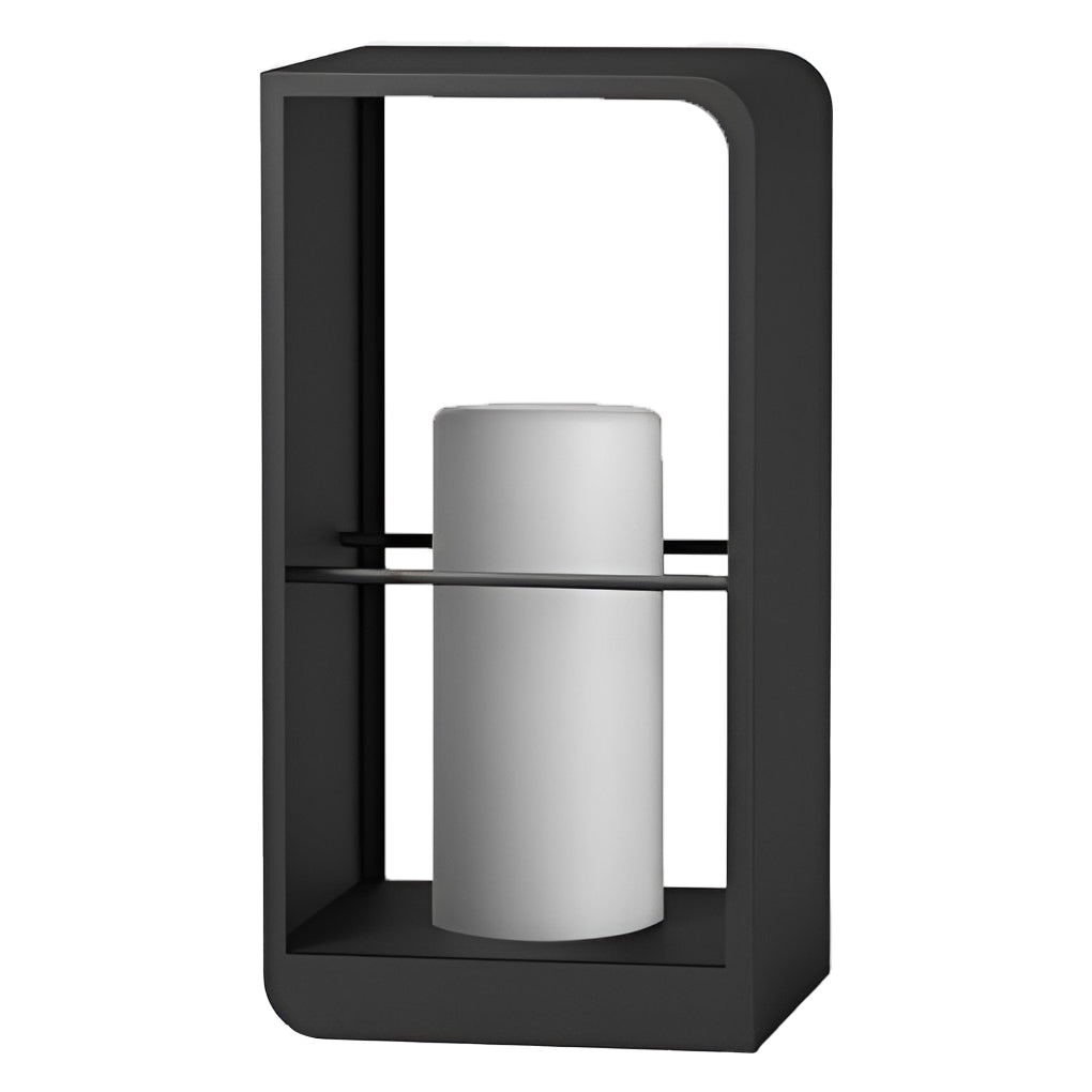 Outdoor Lantern Light, Solar or Hardwired Black Path Lamp
