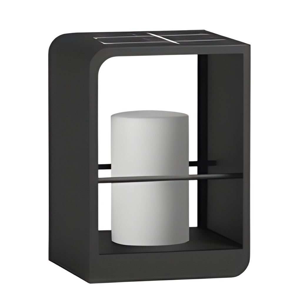 Outdoor Lantern Light, Solar or Hardwired Black Path Lamp