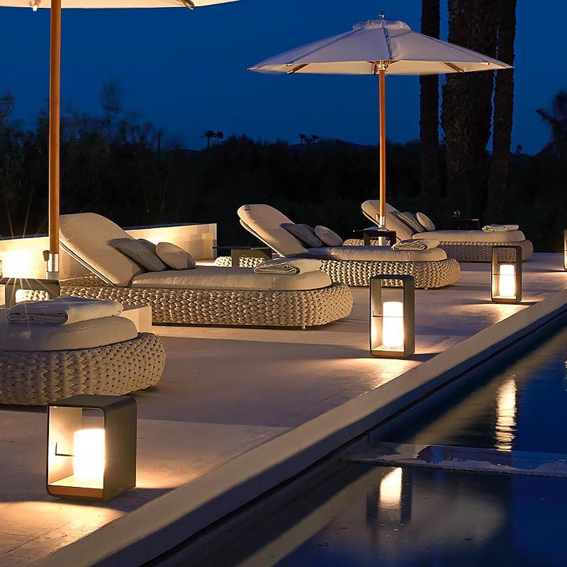 Outdoor Lantern Light, Solar or Hardwired Black Path Lamp