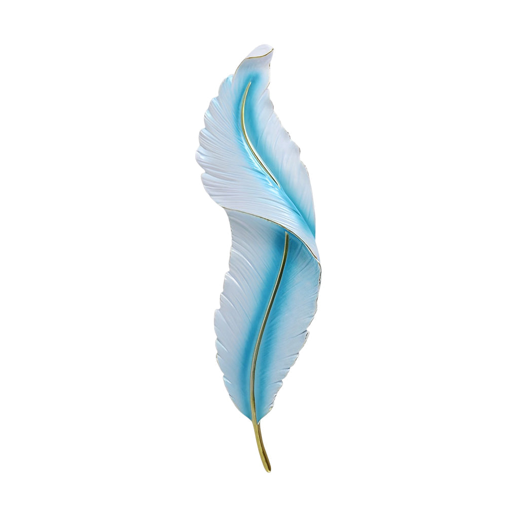 Feather Wall Light, Resin LED Wall Art Sconce