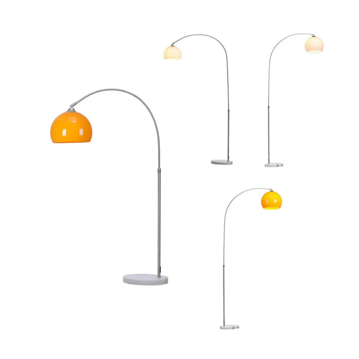 Chrome Arc Floor Lamp, Marble Base Over Sofa Reading Lamp