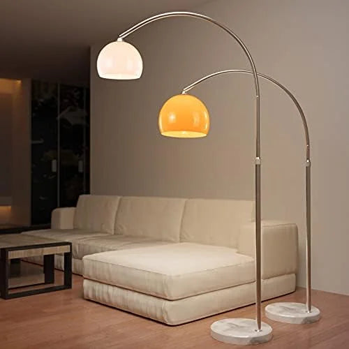 Chrome Arc Floor Lamp, Marble Base Over Sofa Reading Lamp