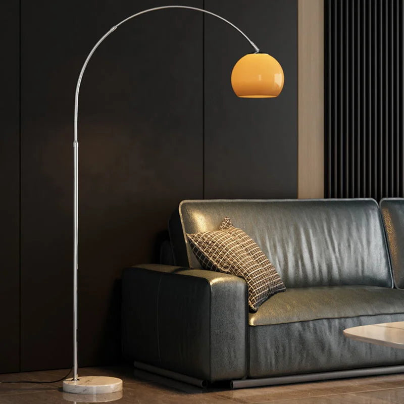 Chrome Arc Floor Lamp, Marble Base Over Sofa Reading Lamp