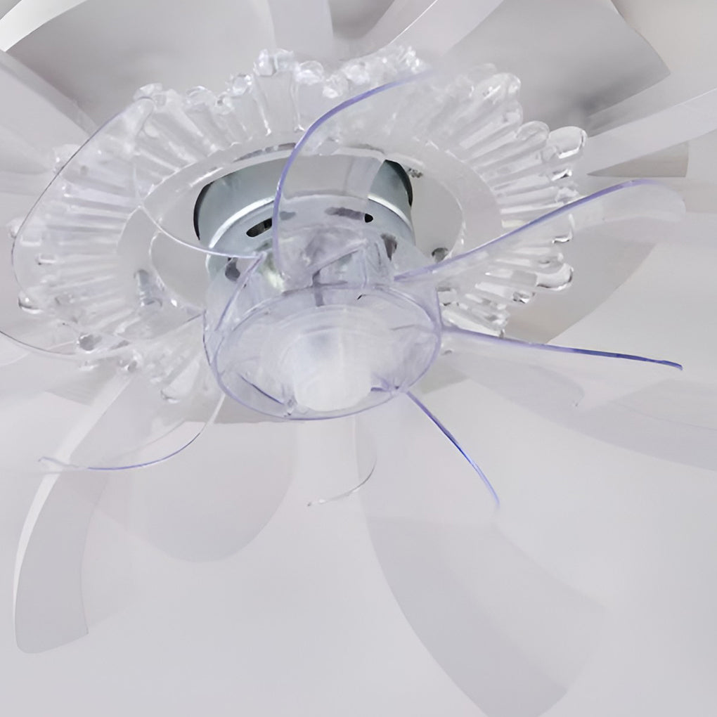 Flower Shape Ceiling Fan with Light, Dimmable LED Flush Fan